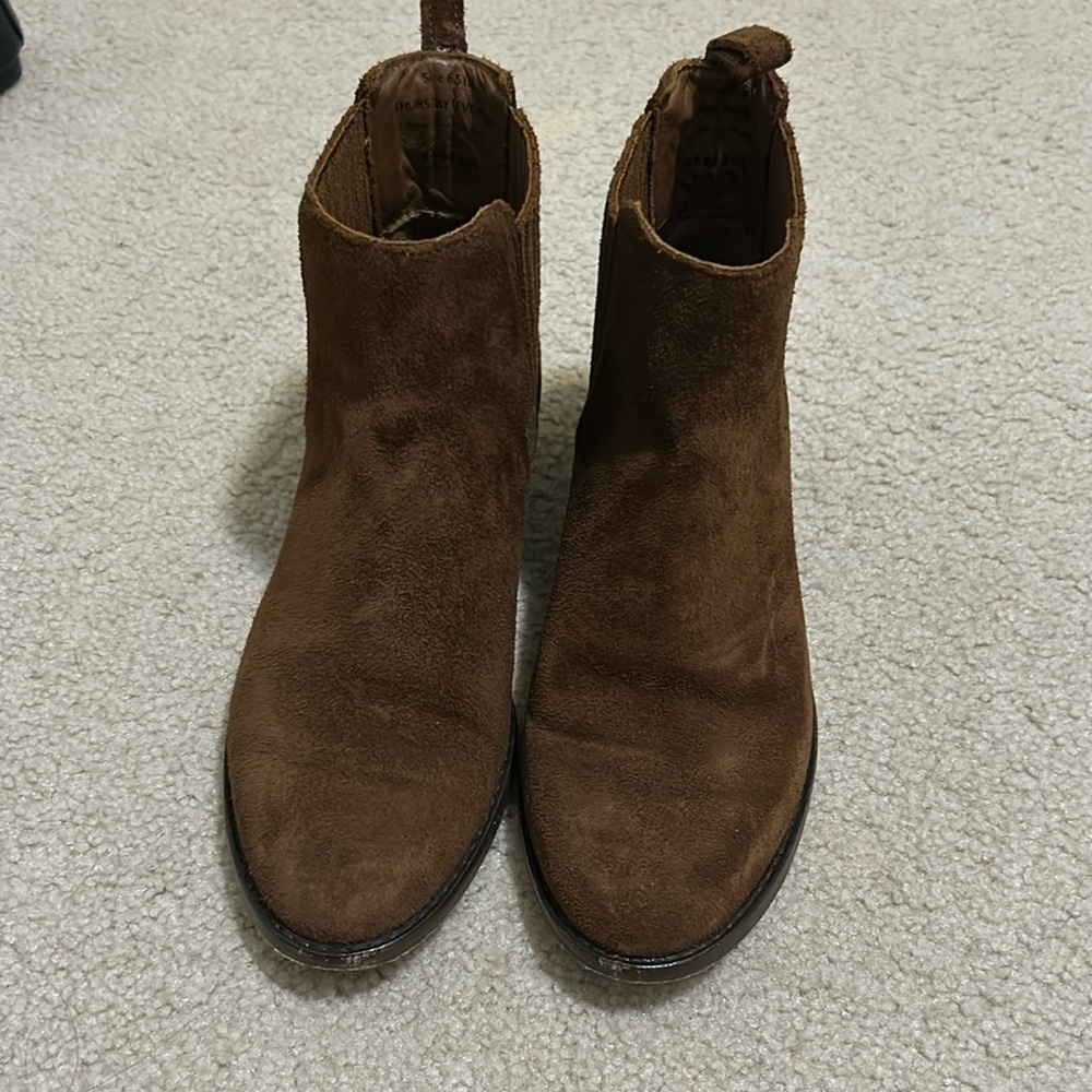 Thursday boot company brown suede booties